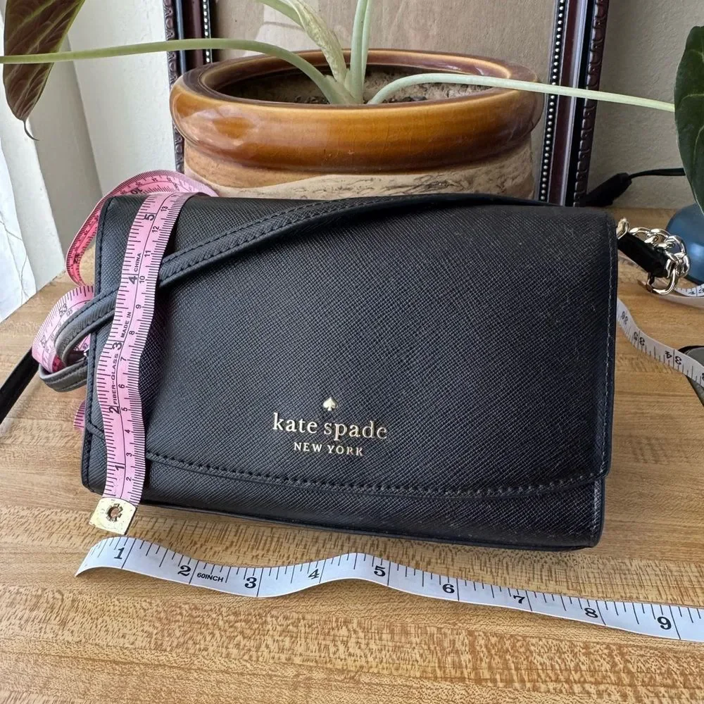Kate Spade Black Crossbody Bag with Flap Closure